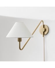 Applique murale Elorina - Abat-jour en métal texturé ou en verre HL1478