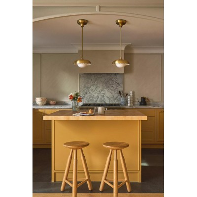 Rayla Scallop hanglamp – Retro plafondlamp met messing afwerking voor eetkamer en keuken HL1363