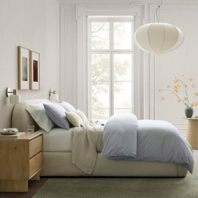 Lampa wisząca Alvian – lniany klosz z regulowaną wysokością do przytulnej jadalni HL1497