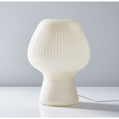 Novarise Ribbed Glass Table Lamp – Textured Glass Accent Lighting HL1514