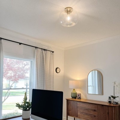 Plafonnier sculptural en verre Lumivelle HL1505