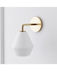 Aplique de pared Diora - Lámpara moderna de latón con elegante pantalla HL1506