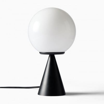 Ulvara Modern Table Lamp - Glass Globe and Tapered Base for Bedroom Glow HL1470 Ulvara Modern Table Lamp - Glass Globe and Tapered Base for Bedroom Glow HL1470