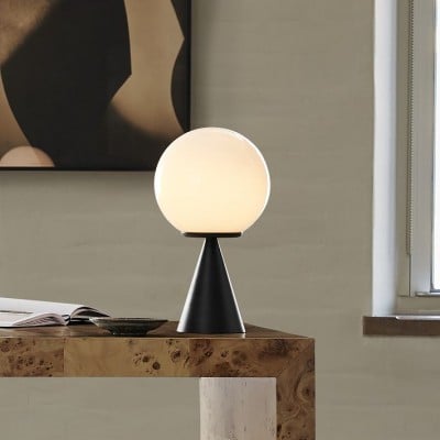 Ulvara Modern Table Lamp - Glass Globe and Tapered Base for Bedroom Glow HL1470 Ulvara Modern Table Lamp - Glass Globe and Tapered Base for Bedroom Glow HL1470
