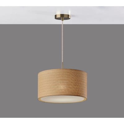 Lampa wisząca Dumora z abażurem materiałowym – lampa wisząca o wzornictwie lnianym HL1556