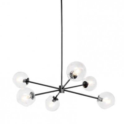 Brina 6-Light Glass Metal Frame Chandelier - Perfect Lighting HL1603 Brina 6-Light Glass Metal Frame Chandelier - Perfect Lighting HL1603
