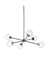 Calvor Linear kroonluchter met 2 lampen - porseleinen kappen en bronzen afwerking HL1604