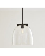 Suspension Bravira en verre strié - Élégante lampe pour îlot de cuisine HL1551