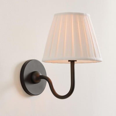 Luvora Vintage Geplooide Wandlamp - Moderne Wandverlichting van Messing en Linnen HL1594