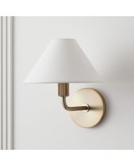 Applique murale moderne Alessora à 3 lumières, style milieu de siècle, avec cadre en métal et globes en verre blanc HL1507