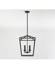 Suspension tambour en verre Driscoll - Lampe suspendue contemporaine en laiton HL1539