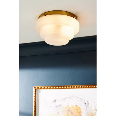 Plafonnier encastré en métal et verre Capigia - Luminaire moderne pour chambre ou couloir HL1377