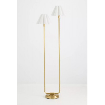 Lampa podłogowa Capirise Gold Scalloped Shade – nowoczesne oświetlenie metalowe do sypialni HL1371