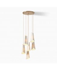 Galvia Champagne Bronze 6-Light Chandelier - Metal Adjustable HL1490