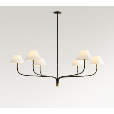 Klasyczny okrągły żyrandol Calin – brązowo-żelazna lampa do jadalni HL1548