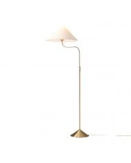 Lampadaire Lawson en verre recyclé - Éclairage en aluminium finition laiton unique HL1538