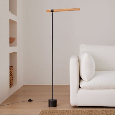 Moss Energy-Efficient Linear Wood LED Floor Lamp – Adjustable Swivel Design HL1445 Moss Energy-Efficient Linear Wood LED Floor Lamp – Adjustable Swivel Design HL1445