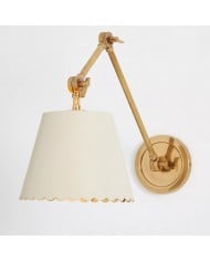 Furium Scalloped Accordian Plug-In Sconce - Brass Wall Light Elegance HL1380