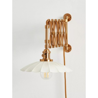 Furium Scalloped Accordian Plug-In Sconce - Brass Wall Light Elegance HL1380 Furium Scalloped Accordian Plug-In Sconce - Brass Wall Light Elegance HL1380