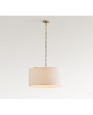 Lampa wisząca Dumora w kolorze antycznego mosiądzu w kształcie bębna – lampa w stylu rustykalnym do salonu HL1531