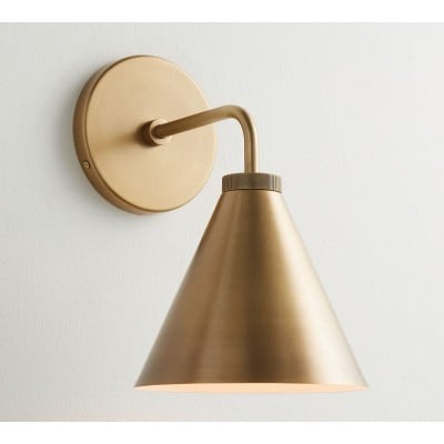 Korvi Iron Tapered Sconce Light - Wall Fixture in Black or Brass HL1426 Korvi Iron Tapered Sconce Light - Wall Fixture in Black or Brass HL1426