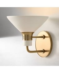 Nowoczesna lampa ścienna Rivora z żłobionego szkła – podwójna krótka, do użytku wewnątrz i na zewnątrz HL1610