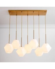 Lustres en laiton et verre laiteux Alessora - Idéal pour les espaces extérieurs couverts HL1472