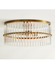 Plafonnier encastré en verre cannelé Rivora – Plafonnier durable nervuré HL1559