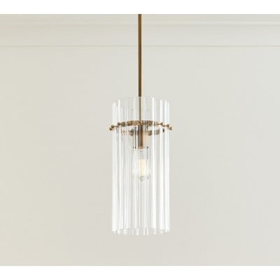 Suspension en cristal Lumora – Élégante finition laiton vieilli et verre taillé HL1574