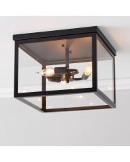 Lampada da soffitto Forvara Farmhouse in metallo con montaggio a filo - Lampada da soffitto nera o bianca HL1550