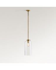 Suspension en verre Lawson - Verre recyclé et laiteux avec accents bronze HL1534