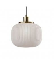 Lorvion Linen Drum Shade Flush Mount & Pendant - Antique Brass Ceiling Light HL1438