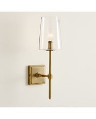 Applique murale Derlina - Alliage de zinc avec abat-jour en verre, finitions modernes HL1430