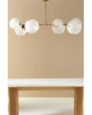 Foldray vågig linjär ljuskrona - lädermodell för matsal HL1368