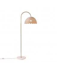 Lampadaire Alessora Sphere Stem – Structure en métal et base en marbre Éclairage élégant HL1446