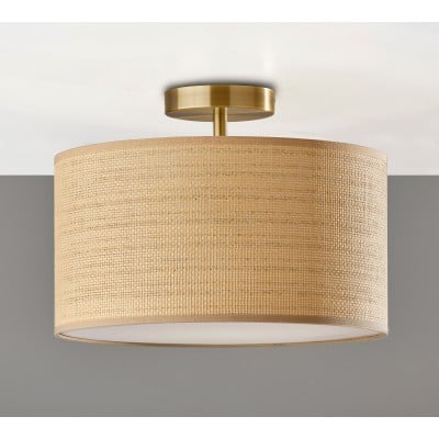 Lampa sufitowa Dumora Drum Shade – naturalny papier tkany, montaż podtynkowy HL1528