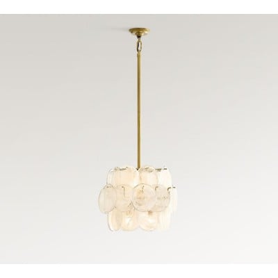 Suspension Sevra en verre à cascade - Luminaire en métal finition laiton vintage HL1581