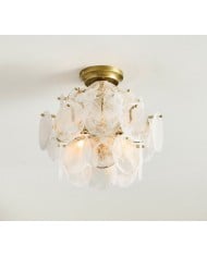 Dumora Linen Drum Plafondlamp - Inbouwarmatuur van ijzer met stoffen kap HL1571