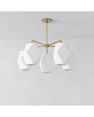 Lustre galet 5 lumières Lumivelle - Suspension moderne en verre HL1463