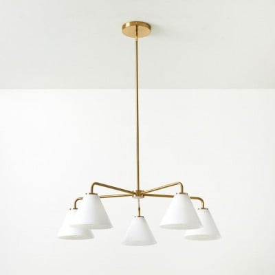 Conica Sculpturale 5-lichts kegelvormige kroonluchter - Moderne glazen verlichting voor thuis HL1561