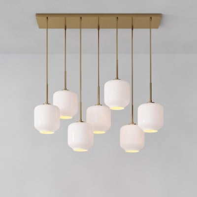 Lustre sculptural Lumivelle à 7 lumières – Suspension moderne en verre à hauteur réglable HL1498