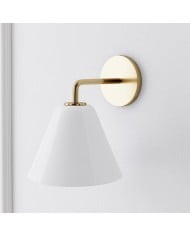 Applique Bravira en verre strié - Applique murale en métal avec abat-jour en verre transparent HL1552