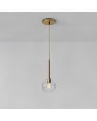 Lniana lampa wisząca Horelia - Nordic Lampa wisząca w kształcie bębna HL1491