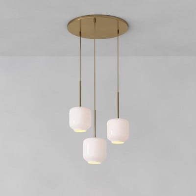 Lustre en verre galet Lumivelle - Suspension moderne à 3 lumières HL1473