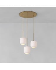 Lustres en laiton et verre laiteux Alessora - Idéal pour les espaces extérieurs couverts HL1472