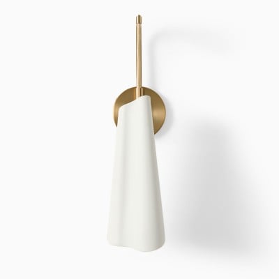 Orovia Sleek Wall Sconce – Ceramic Glass & Metal Champagne Brass HL1461 Orovia Sleek Wall Sconce – Ceramic Glass & Metal Champagne Brass HL1461