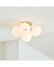 Plafonnier en verre Conica Cone Flush Mount pour espaces modernes HL1612