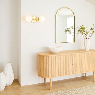 Applique murale en verre Brina à 2 lumières - Applique murale minimaliste en verre pour la maison HL1617