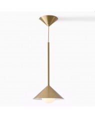 Calvor Porcelain Pendant Light – Ivory Shade with Champagne Bronze Accents HL1611
