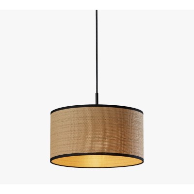 Dumora stoffen hanglamp met trommelkap - hanglamp met linnen design HL1556